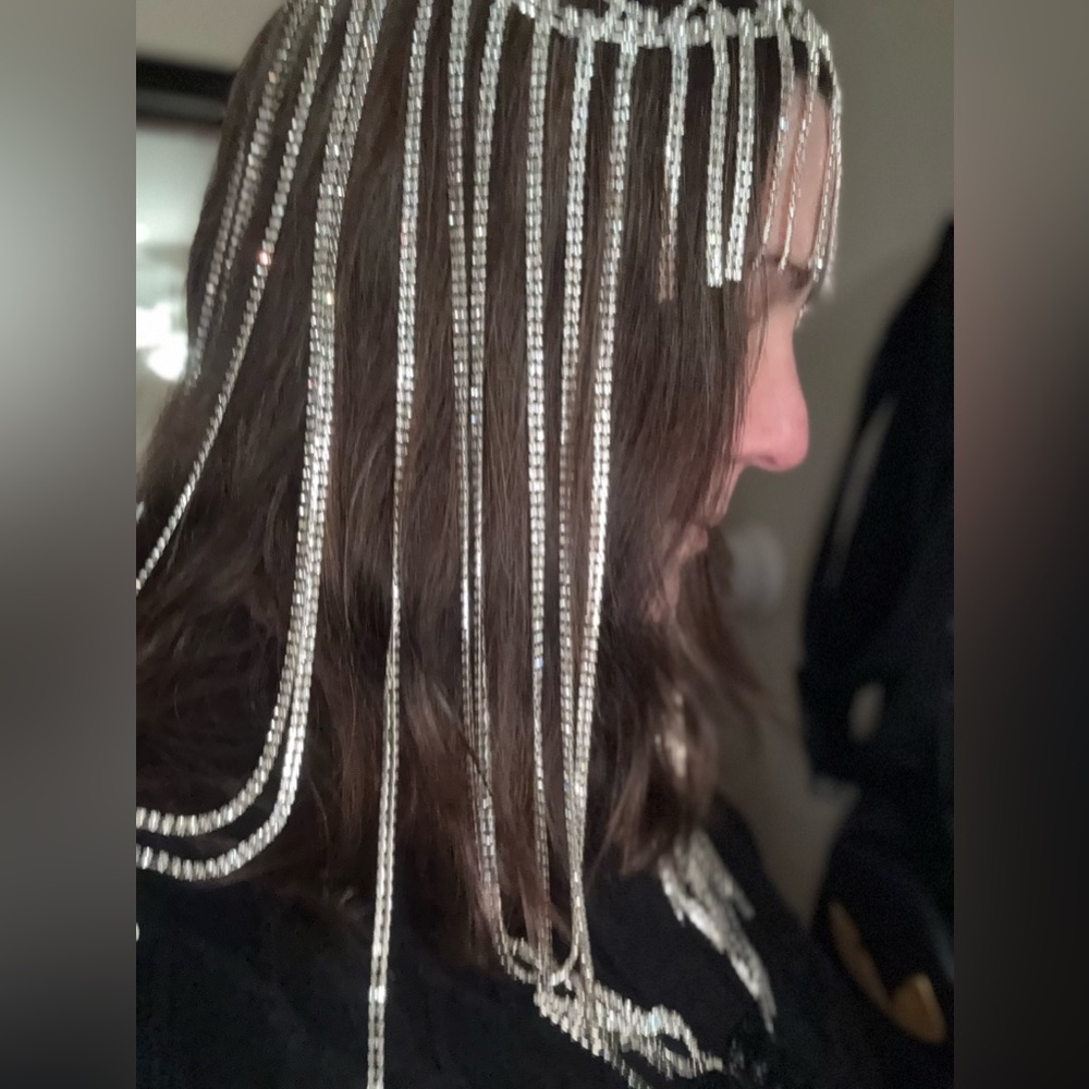 Silver Rhinestone Headpiece - Picture 10 of 11